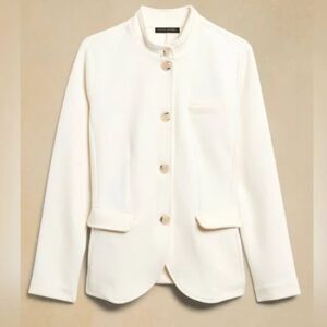 BANANA REPUBLIC KNIT BLAZER IVORY WHITE MEDIUM NWT